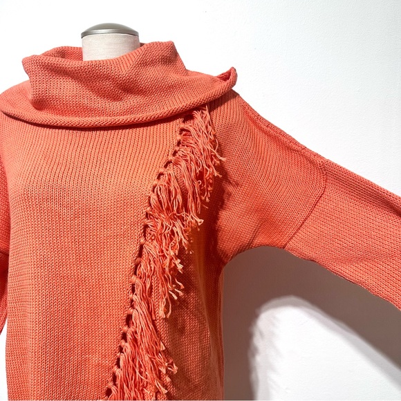 Pure Handknit by Neon Buddha Orange Bohemian Handmade Sweater Tunic Top - Picture 10 of 12